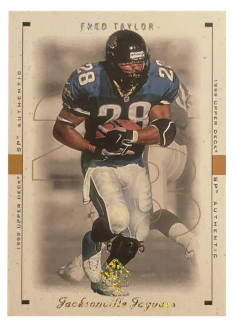 1999 SP Authentic Fred Taylor Excitement Gold #39 card