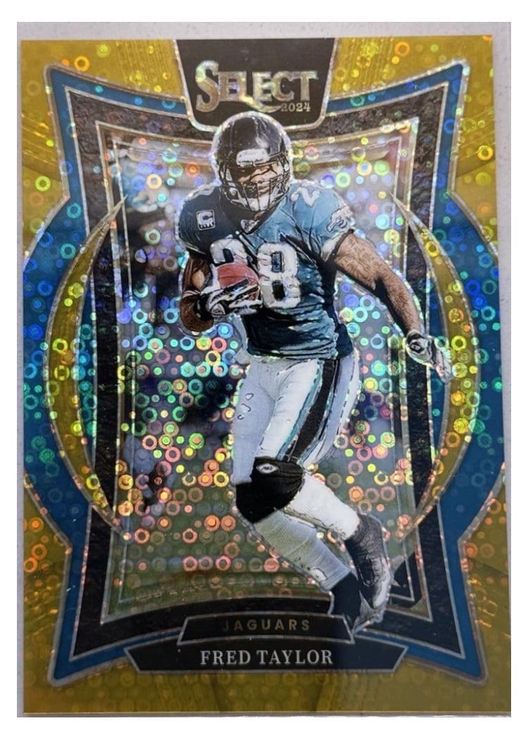 2024 Panini Select Base Set Fred Taylor Gold Disco Prizm #57 card