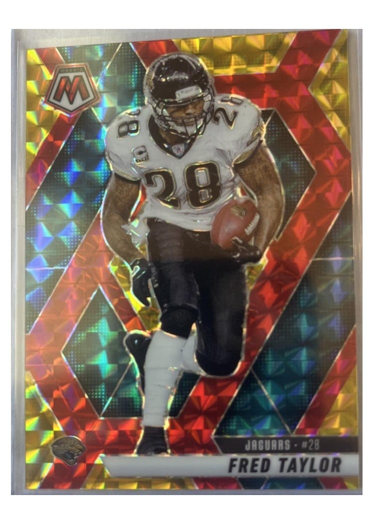 2025 Panini Mosaic Base Set Fred Taylor Gold Sparkle #157 card