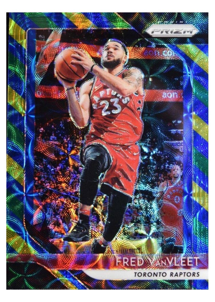 2018 Panini Prizm Fred VanVleet Blue, Yellow, and Green Choice Prizm #103 card