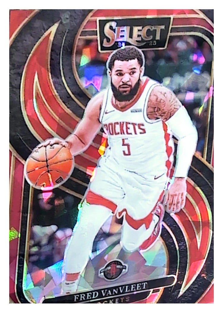 2024-25 Panini Select Base Set Fred VanVleet Red Cracked Ice Prizm #118 card