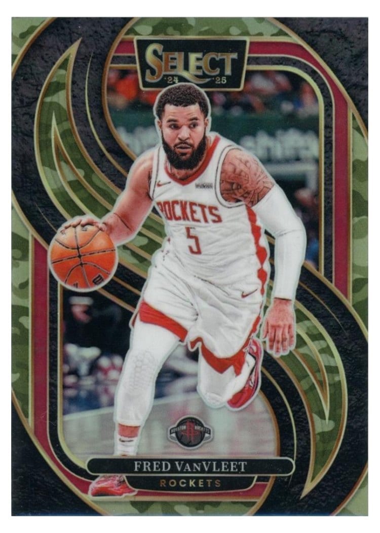 2024-25 Panini Select Base Set Fred VanVleet Green Camo Prizm #118 card
