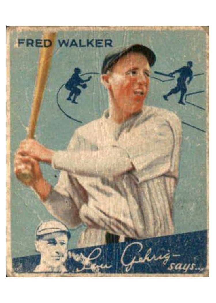 1934 World Wide Gum Fred Walker #86 card