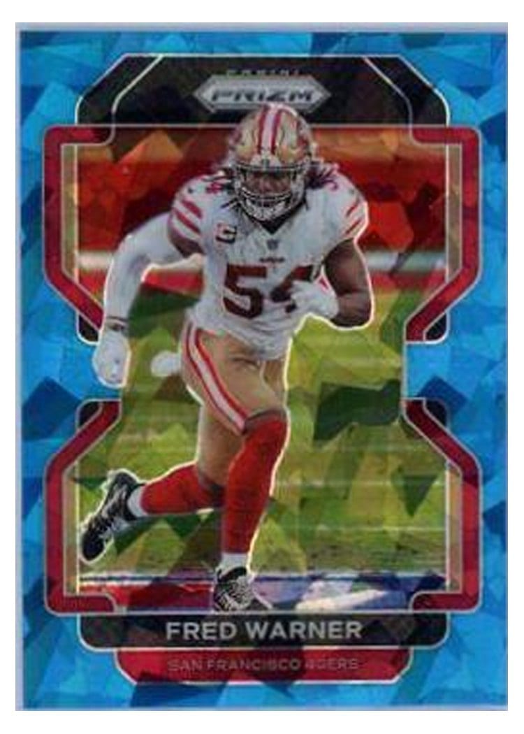 2021 Panini Prizm Base Set Fred Warner Blue Ice Prizm #59 card