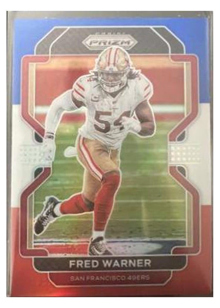 2021 Panini Prizm Base Set Fred Warner Red White and Blue Prizm #59 card