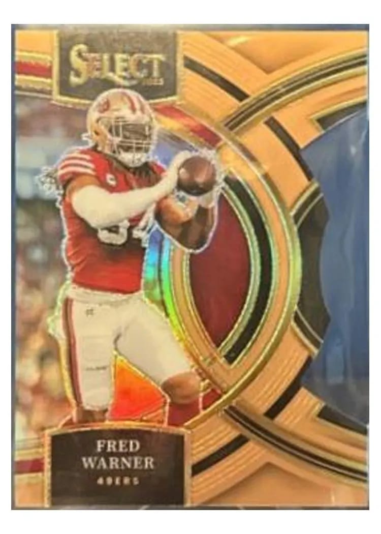 2023 Panini Select Base Set Fred Warner Orange Prizm Die-Cut #195 card