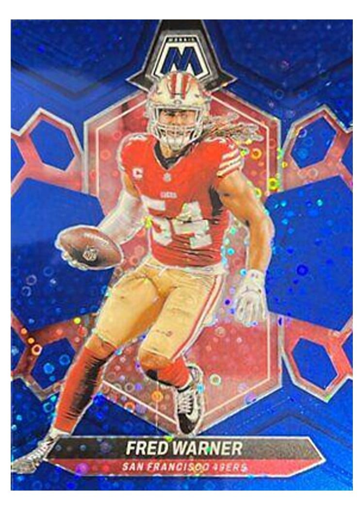 2024 Panini Mosaic Base Set Fred Warner Blue #196 card