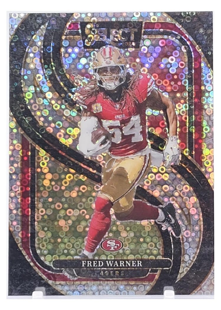 2024 Panini Select Base Set Fred Warner Green Disco Prizm #157 card