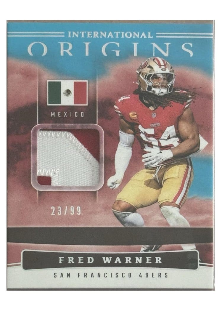 2025 Panini Origins International Origins Relics Fred Warner #18 card