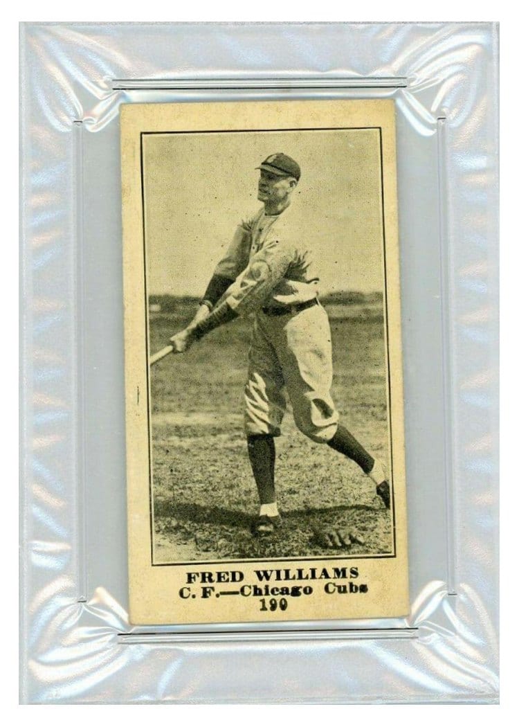1916 M101 4 Sporting News Fred Williams Blank Back #190 card