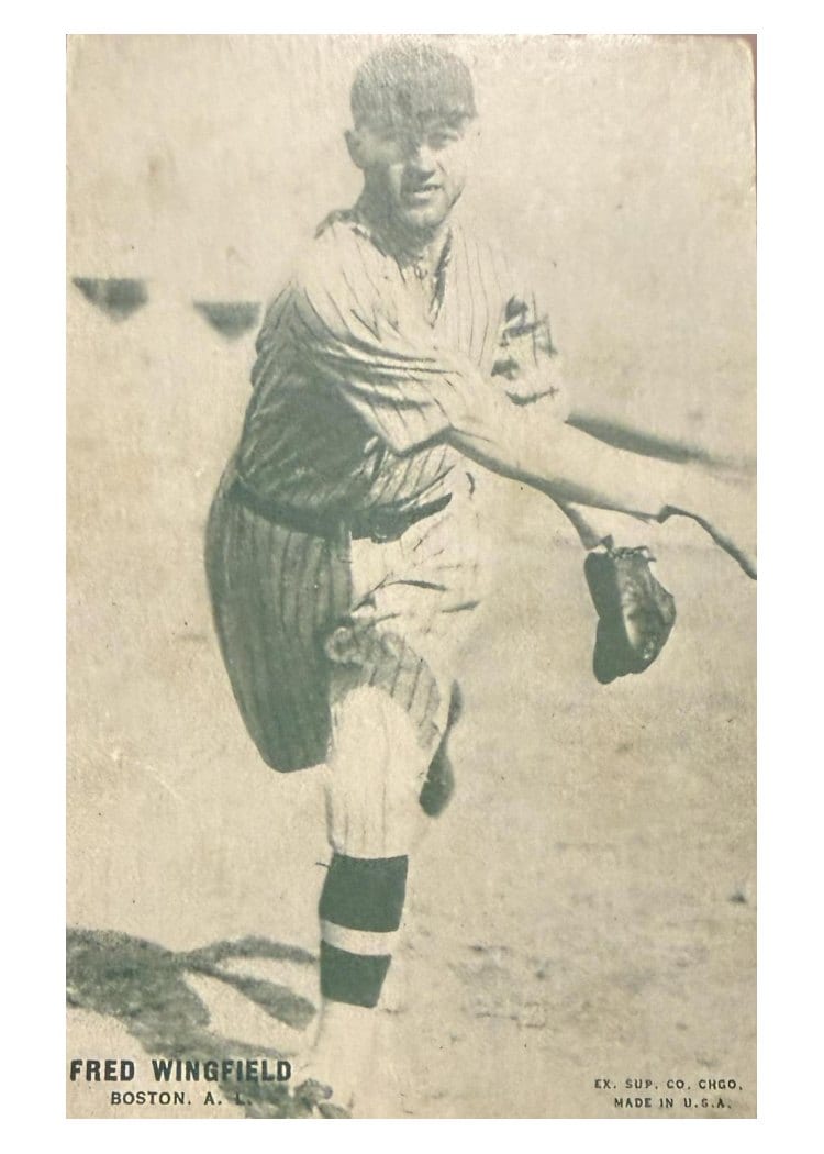 1927 Exhibits Green Tint Fred Wingfield card