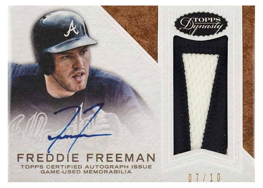 2016 Topps Dynasty Autograph Patches Freddie Freeman #AP-FF3 card