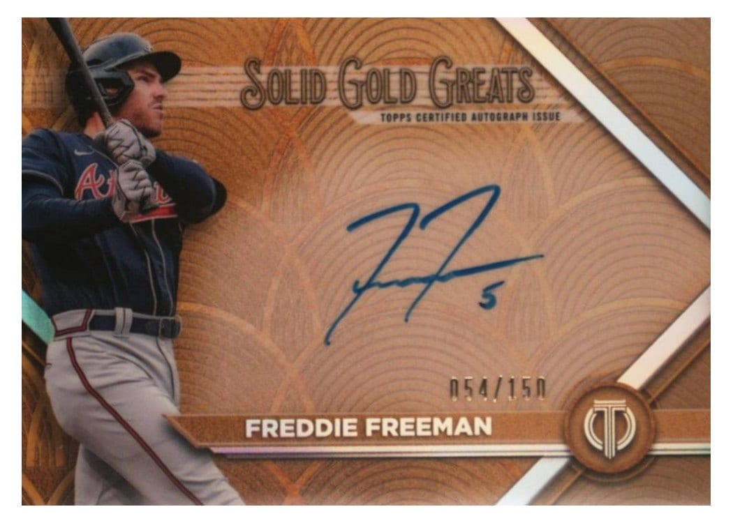 2022 Topps Tribute Solid Gold Greats Autographs Freddie Freeman #GGA-FF card