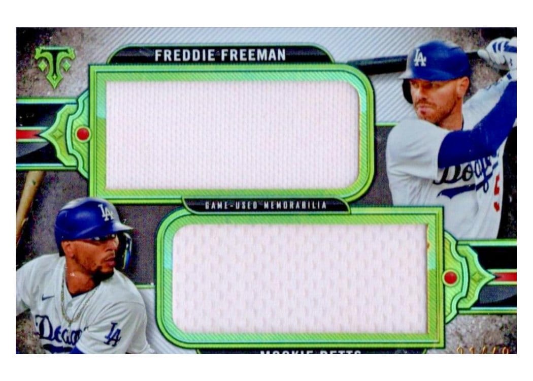 2024 Topps Triple Threads Dual Jumbo Relics Freddie Freeman / Mookie Betts #DRJ-BF card