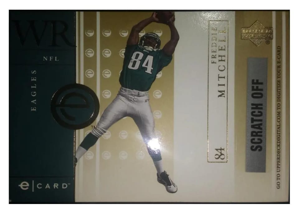 2001 Upper Deck E Card Freddie Mitchell #E-FM card