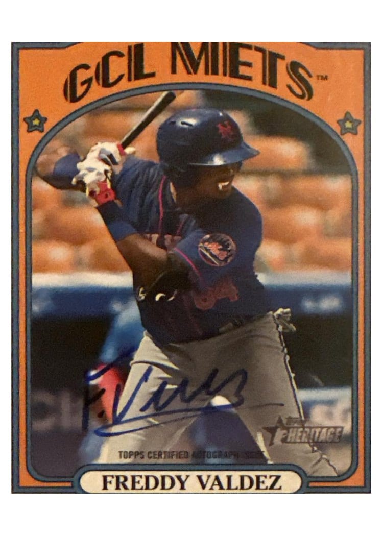 2021 Topps Heritage Minor League Real One Autographs Freddy Valdez #ROA-FV card