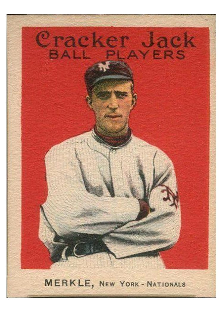 1915 Cracker Jack Frederick Merkle #78 card