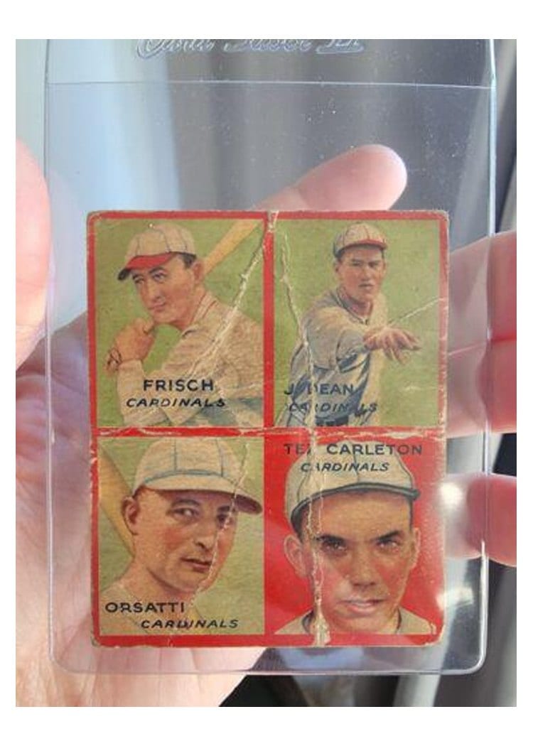 1935 Goudey 4 in 1 Frisch, J. Dean, Orsatti, Tex Carleton #6A card