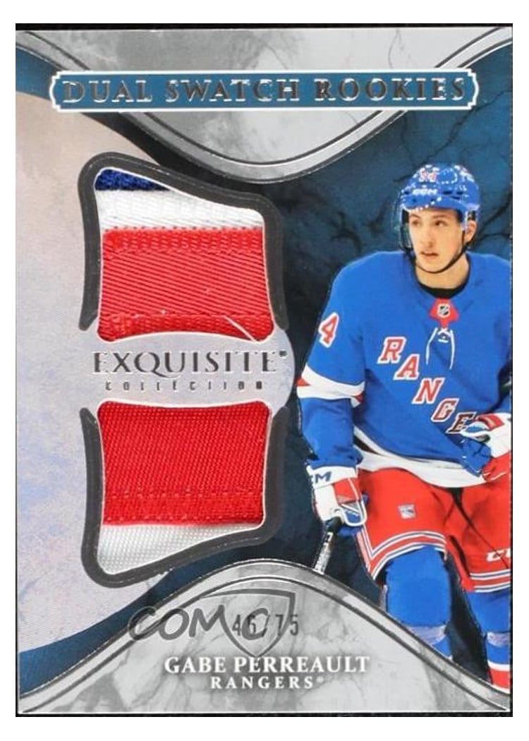 2025-26 Upper Deck Black Diamond Exquisite Dual Swatch Rookies Gabe Perreault #EDS-GP card
