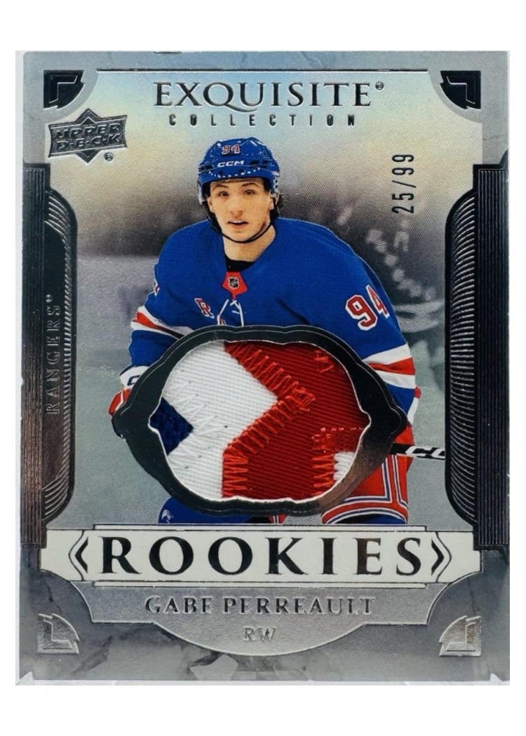 2025-26 Upper Deck Black Diamond Exquisite Rookie Patch Gabe Perreault #RP-GP card