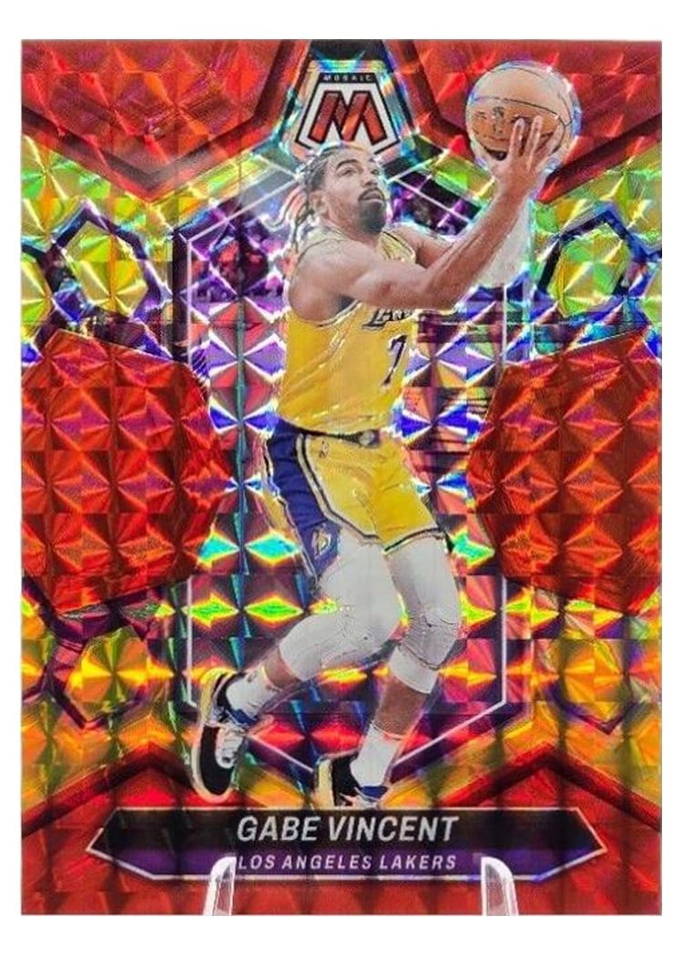 2023-24 Panini Mosaic Base Set Gabe Vincent Red Yellow Fusion Choice #187 card