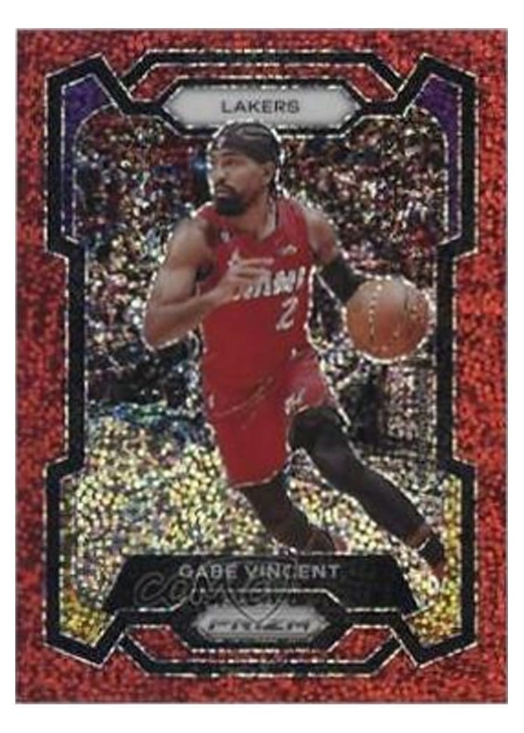 2023-24 Panini Prizm Base Set Gabe Vincent Red Sparkle #225 card
