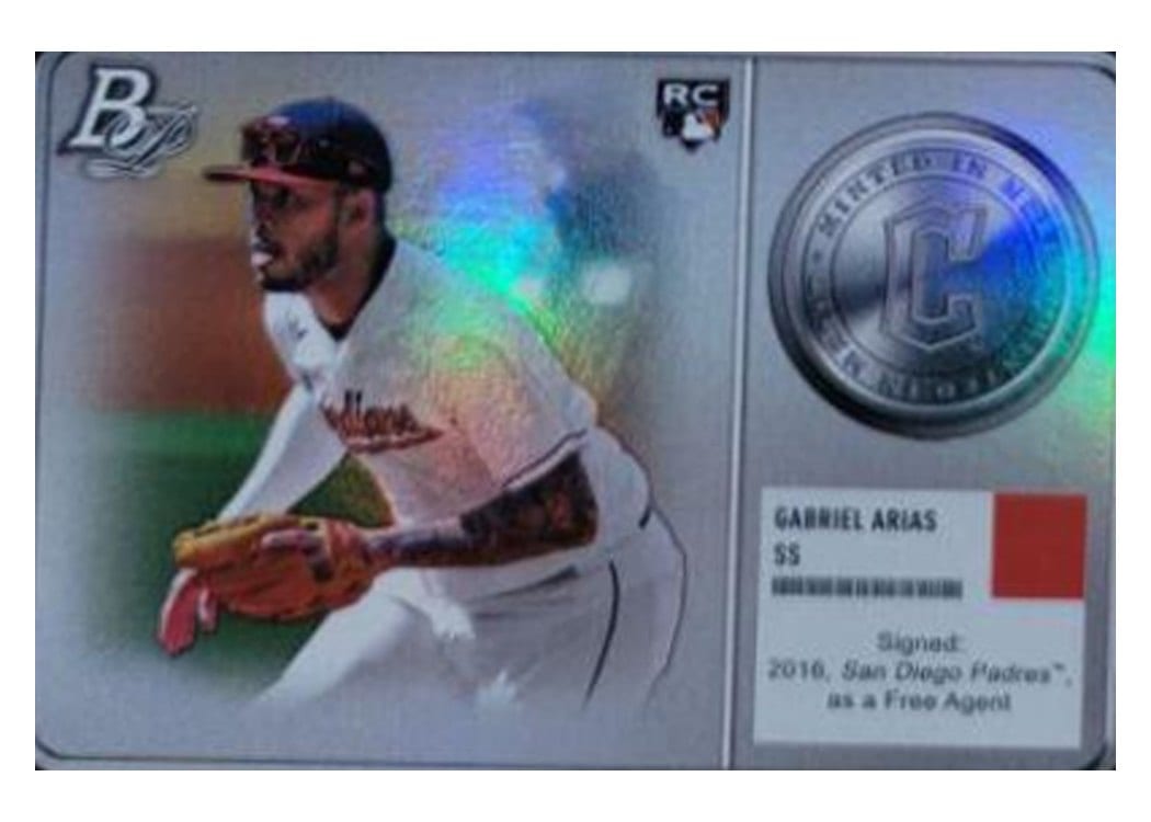 2022 Bowman Platinum Minted in Merit Gabriel Arias #MM-14 card