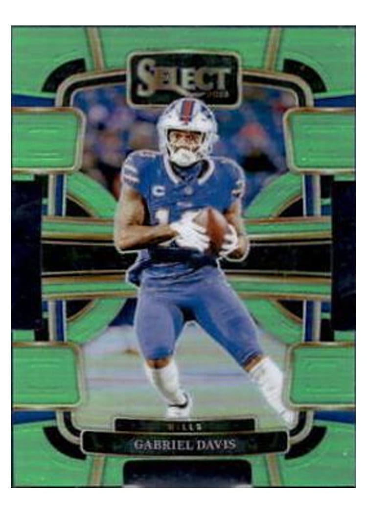 2023 Panini Select Base Set Gabriel Davis Neon Green Prizm Die-Cut #11 card