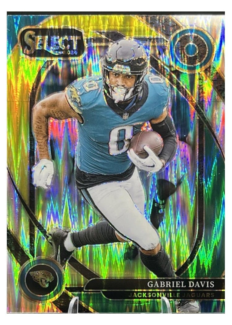 2024 Panini Select Base Set Gabriel Davis Green Yellow Prizm Shock #257 card