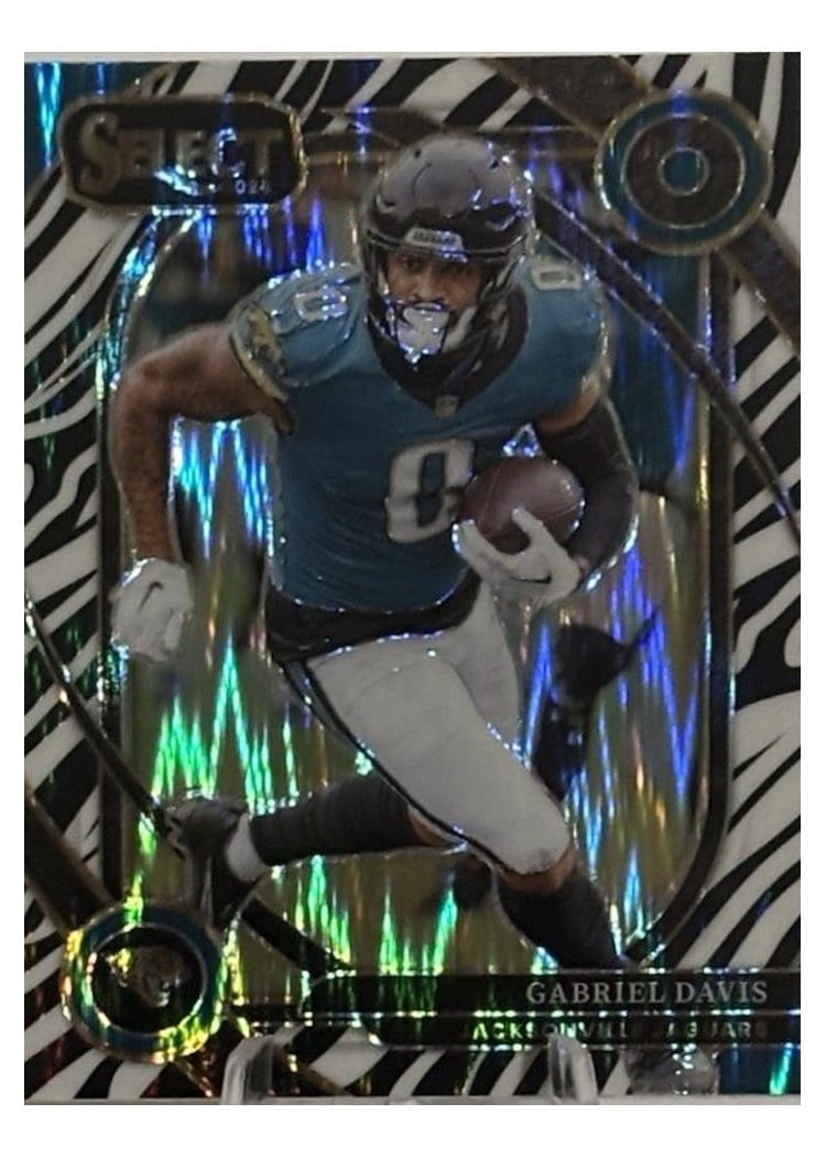 2024 Panini Select Base Set Gabriel Davis Zebra Prizm Shock #257 card