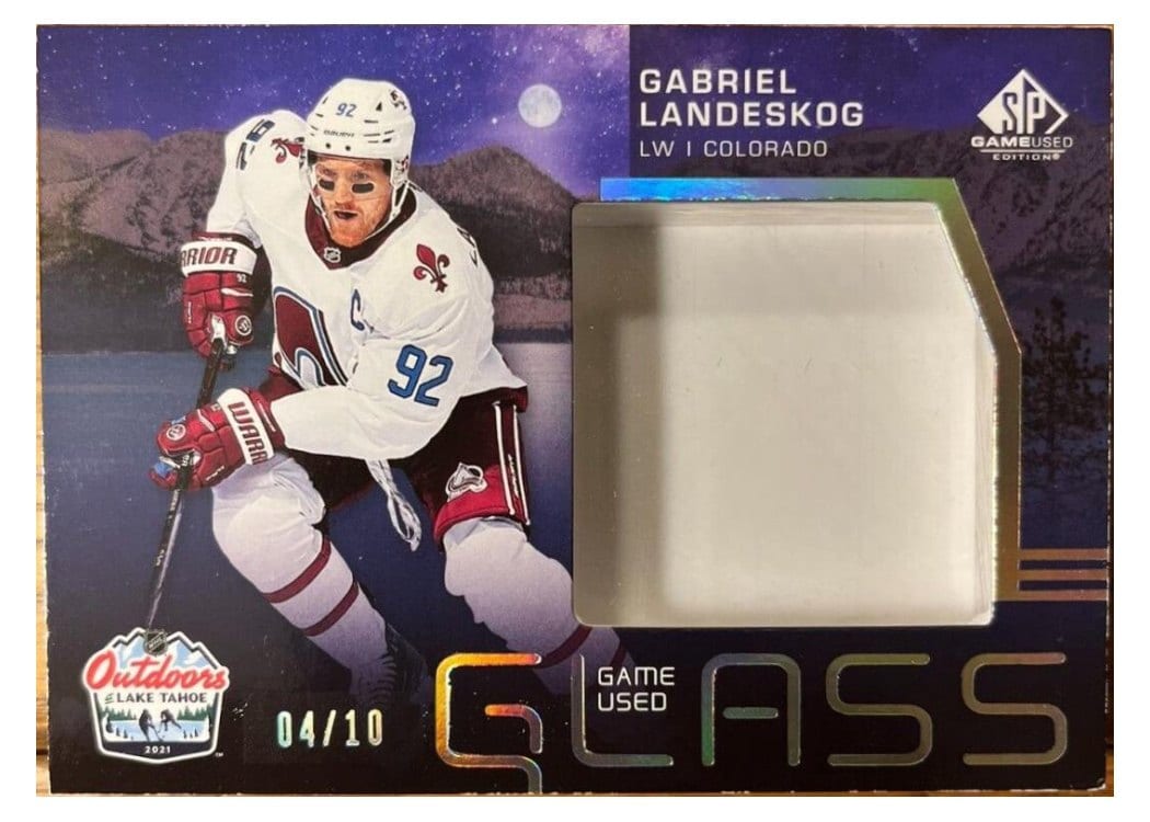 2021-22 SP Game Used 2021 NHL Lake Tahoe Games Rink Glass Relics Starscape Gabriel Landeskog #LT-GL card
