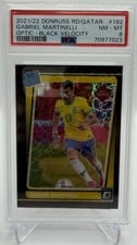 2021 Panini Donruss Road to Qatar Gabriel Martinelli Optic Black Velocity #182 card
