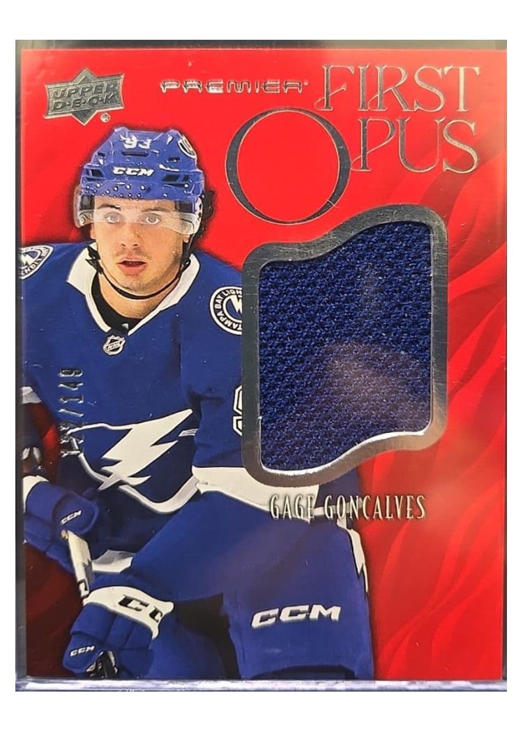 2024-25 Upper Deck Premier First Opus Rookie Jersey Gage Goncalves #FO-GG card