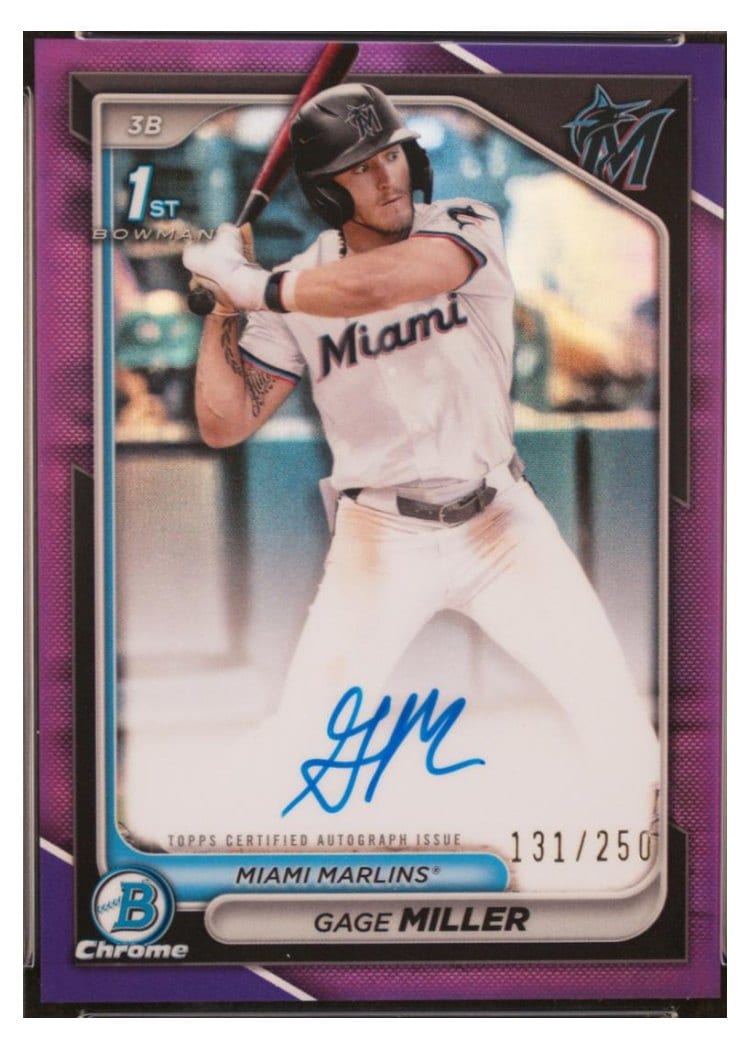 2024 Bowman Draft Chrome Prospect Autographs Gage Miller #CPA-GM card