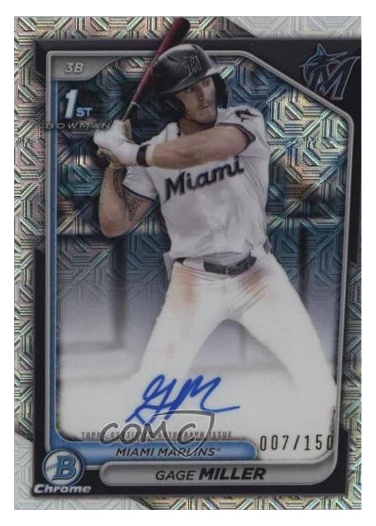 2024 Bowman Draft Chrome Prospect Autographs Gage Miller HTA Choice Refractor #CPA-GM card