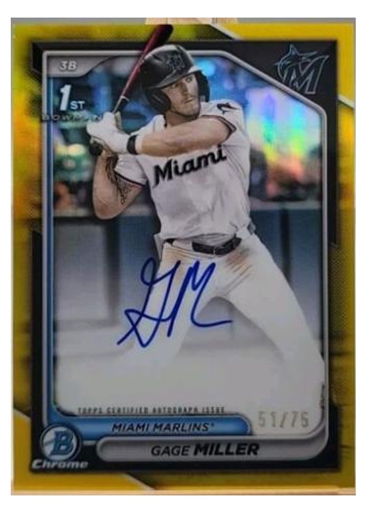 2024 Bowman Draft Chrome Prospect Autographs Gage Miller #CPA-GM card