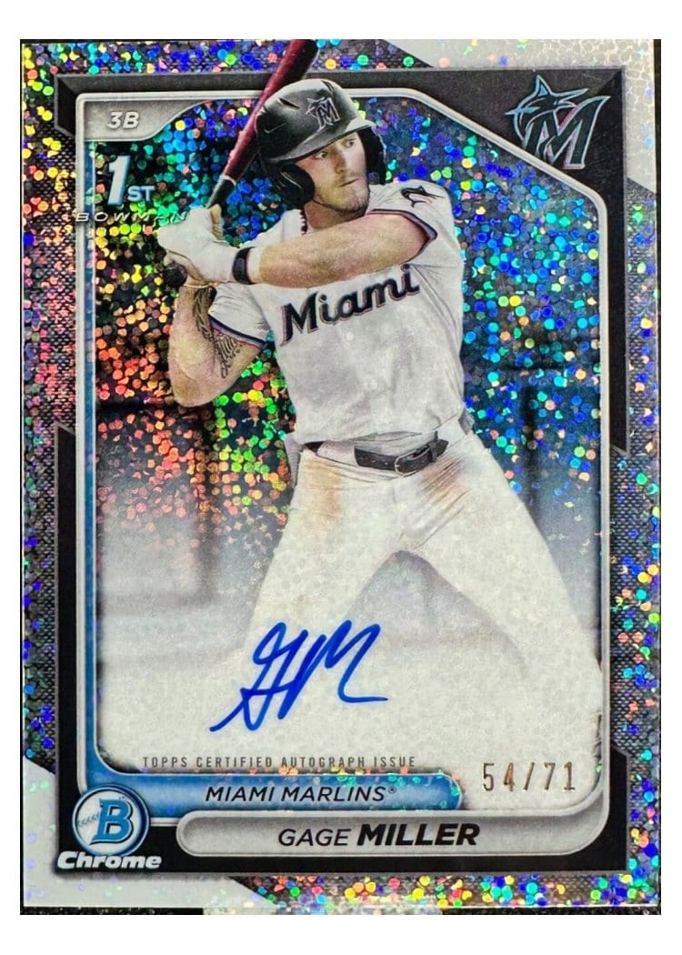 2024 Bowman Draft Chrome Prospect Autographs Gage Miller Sparkles Refractor #CPA-GM card