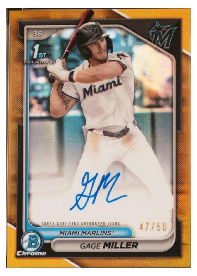 2024 Bowman Draft Chrome Prospect Autographs Gage Miller #CPA-GM card