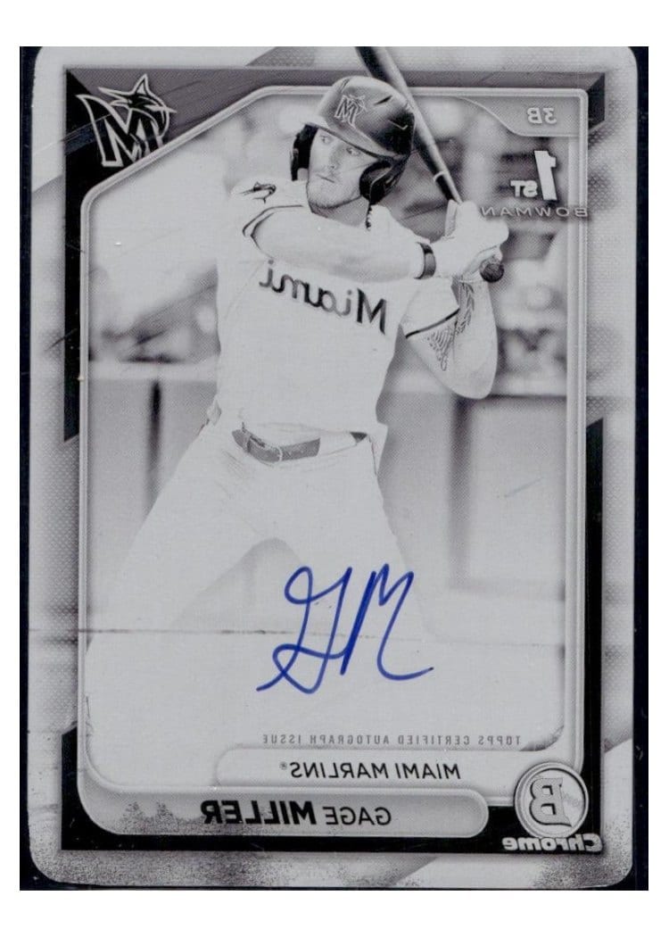2024 Bowman Draft Chrome Prospect Autographs Gage Miller Printing Plate #CPA-GM card