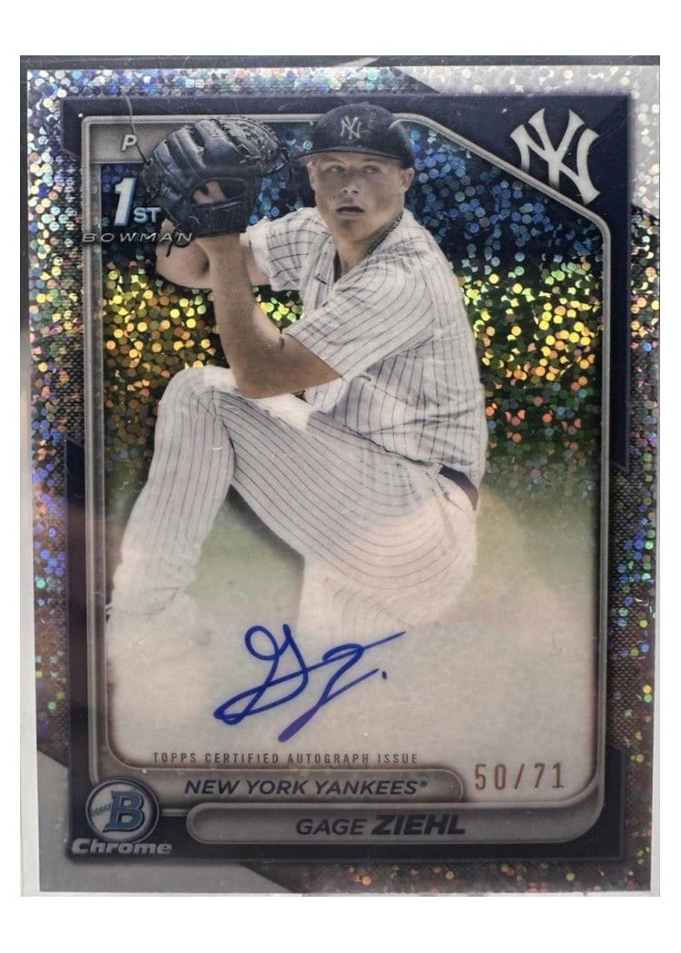 2024 Bowman Draft Chrome Prospect Autographs Gage Ziehl Sparkles Refractor #CPA-GZ card