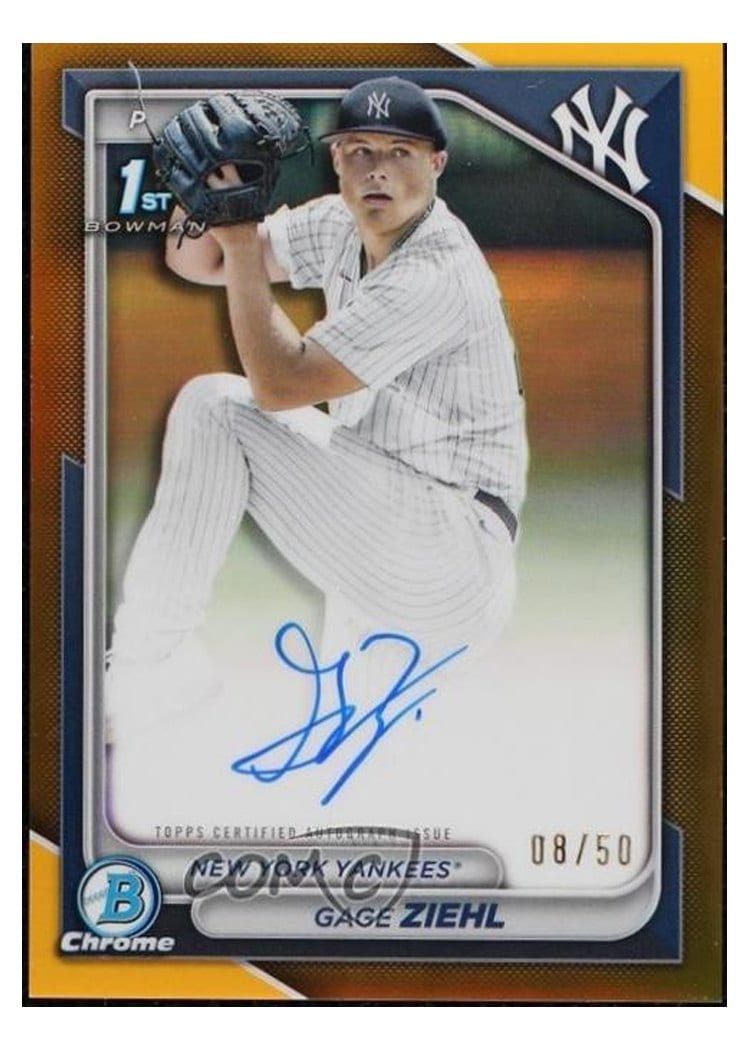 2024 Bowman Draft Chrome Prospect Autographs Gage Ziehl #CPA-GZ card