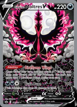 2021 Chilling Reign Galarian Moltres V #177 card