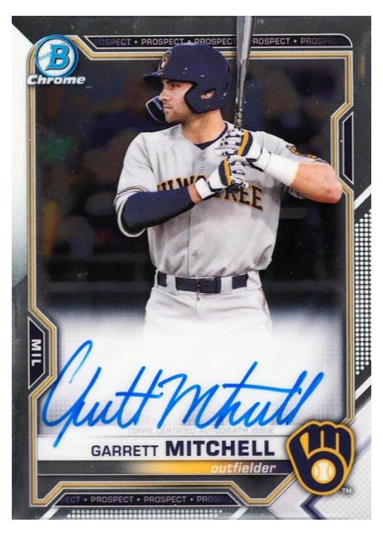 2021 Bowman Chrome Prospect Autographs Garrett Mitchell #CPA-GMI card