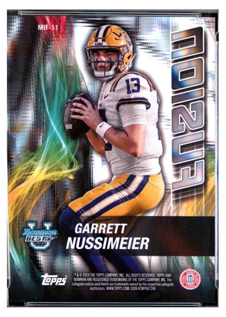2024 Bowman University Best Mirror Image Fusion Set Garrett Nussimeier #MIF-11 card
