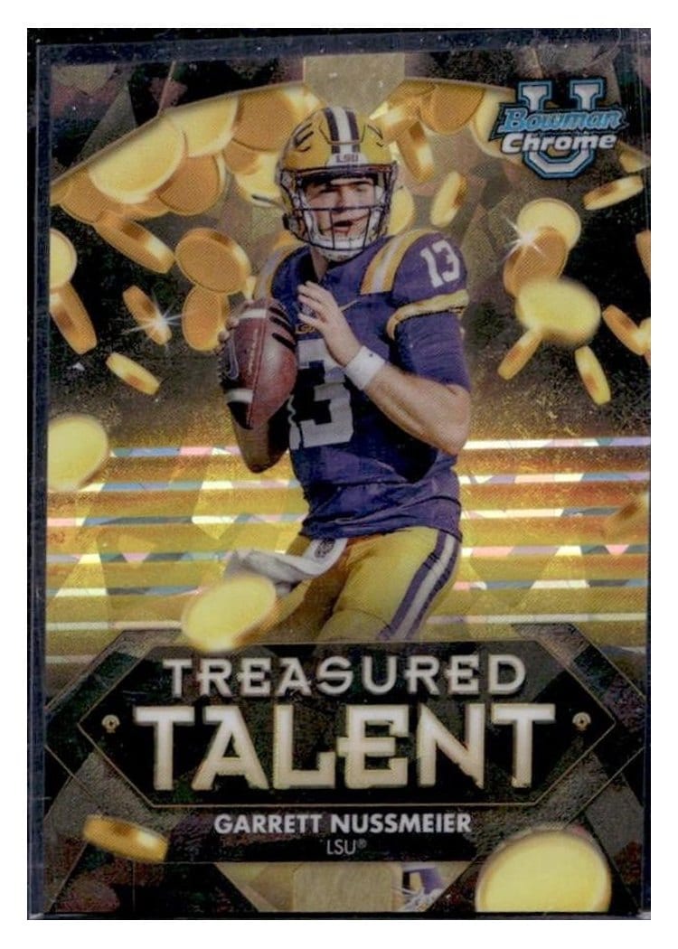 2024 Bowman University Chrome Sapphire Treasured Talent Set Garrett Nussmeier #TT-7 card