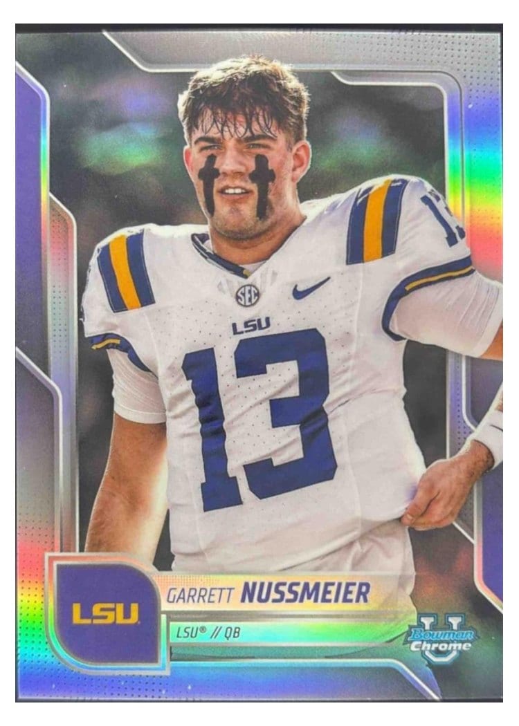 2025 Bowman University Chrome Base Image Variation Refractor Garrett Nussmeier #SP-24 card