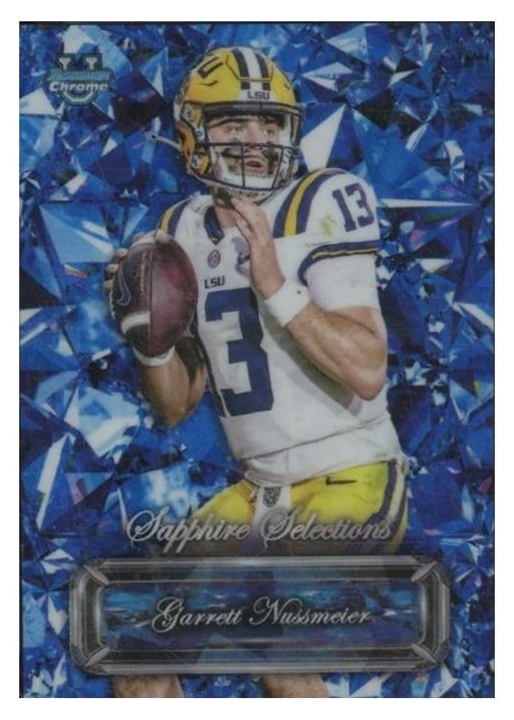 2025 Bowman University Chrome Sapphire Sapphire Selections Garrett Nussmeier #SS-9 card