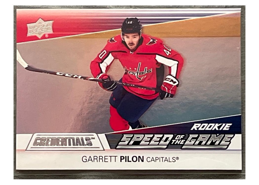 2021-22 Upper Deck Credentials Speed of the Game Rookies Garrett Pilon #SGR23 card