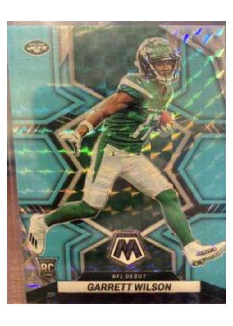 2022 Panini Mosaic Base Set Garrett Wilson Blue Fluorescent #276 card