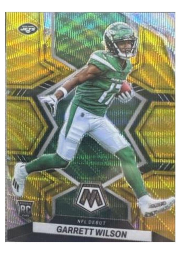 2022 Panini Mosaic Base Set Garrett Wilson Gold Wave #276 card